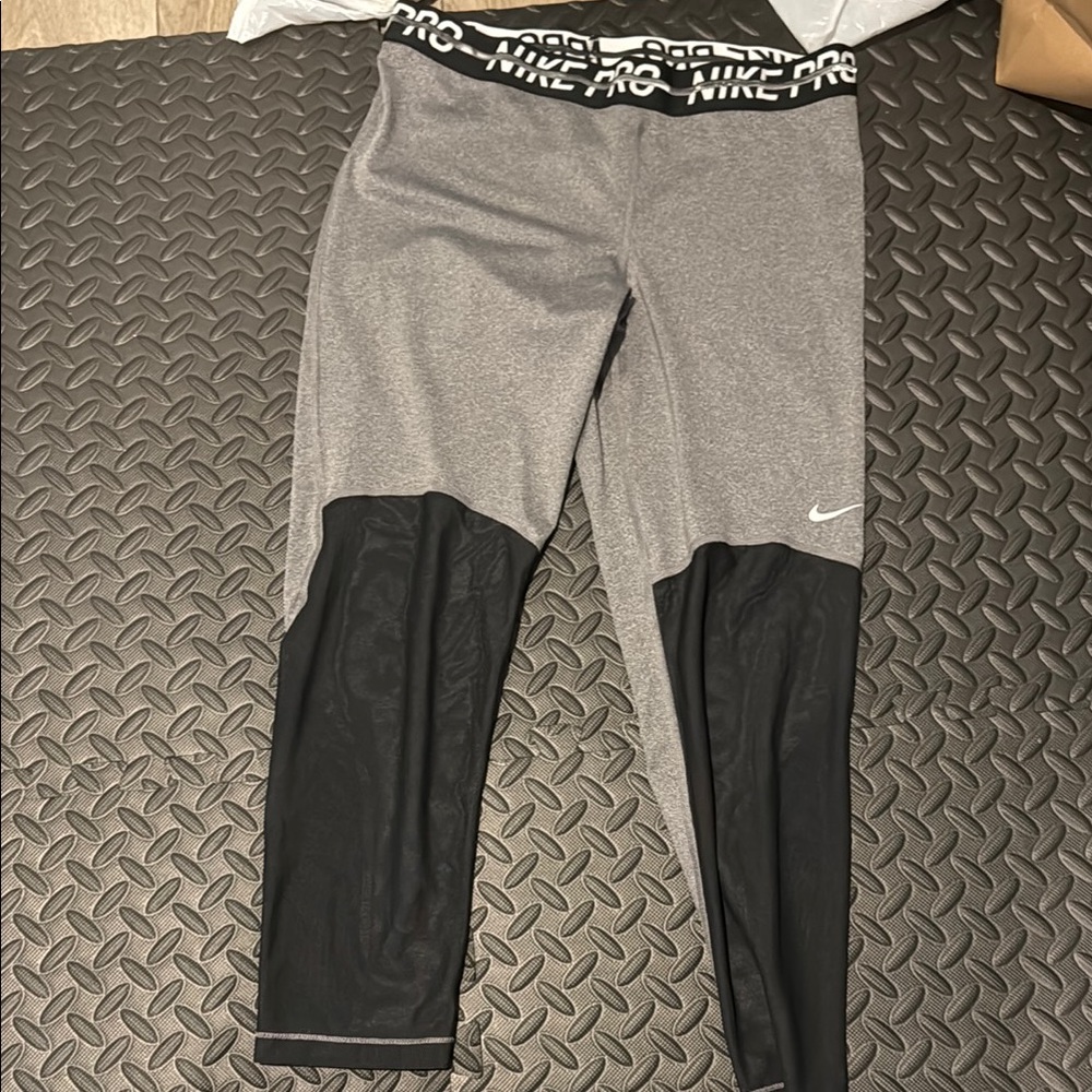 Nike Pro Gray and Black Leggings